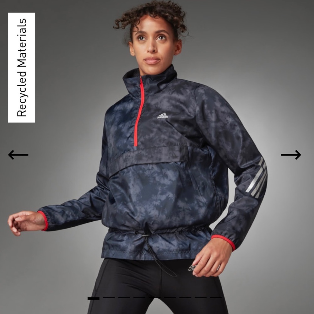 Adidas‎ HALF-ZIP Woven Running Windbreaker Jacket size M NWT